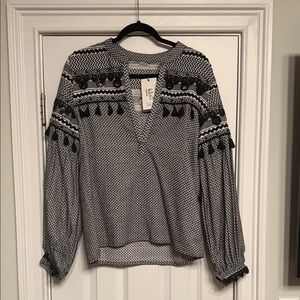 Dodo Bar Or Nathaniel Gronnet Black & White Blouse - Size Medium